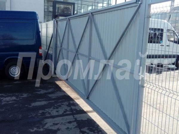 Откатные ворота из профлиста