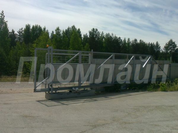 Ворота откатные из сварной сетки 3D