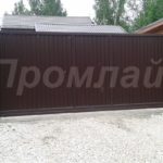 откатные ворота из профнастила Промлайн
