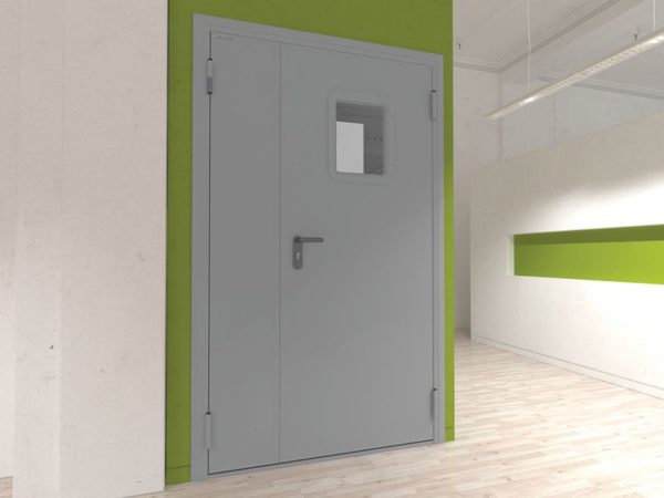 Технические двухстворчатые двери Doorhan с окном